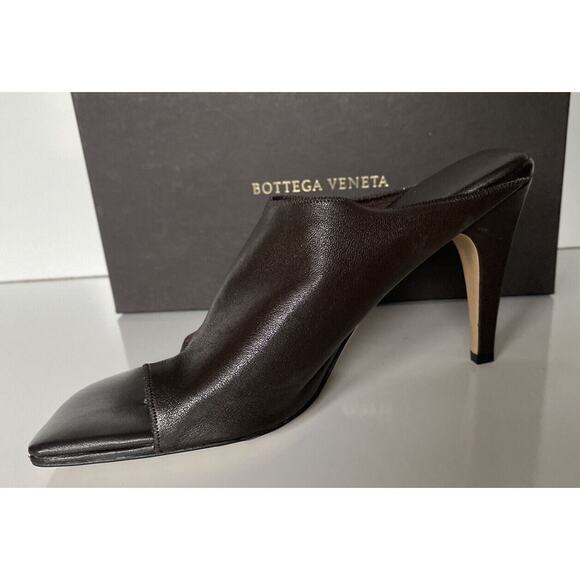 NIB $920 Bottega Veneta Leather Mules with High Vamp Brown Shoes 7 US 618760 - Picture 9 of 11